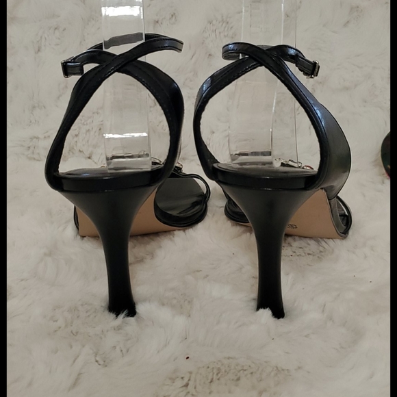 MIXIT Black open toe heels multicolor rhinestones 8.5M - Picture 5 of 8